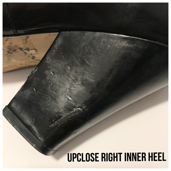 Franco Sarto, Black Patent Leather Peep Toe Heels - Picture 8 of 10